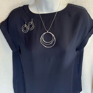 Silpada Silver Circle Necklace and Earrings